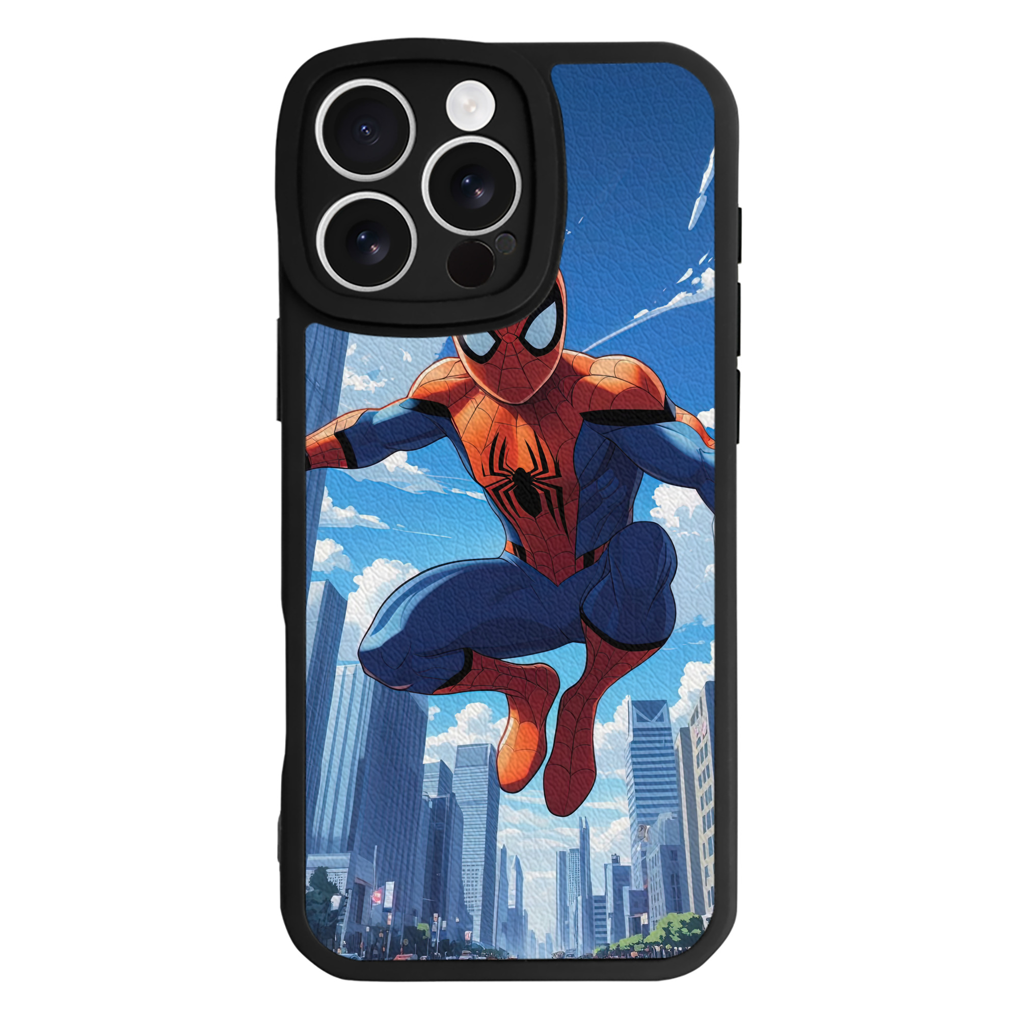 Spider Man スパイダーマン 【iPhone 16シリーズ対応】シリコンスマホケース（レザー調） 材質：シリコン